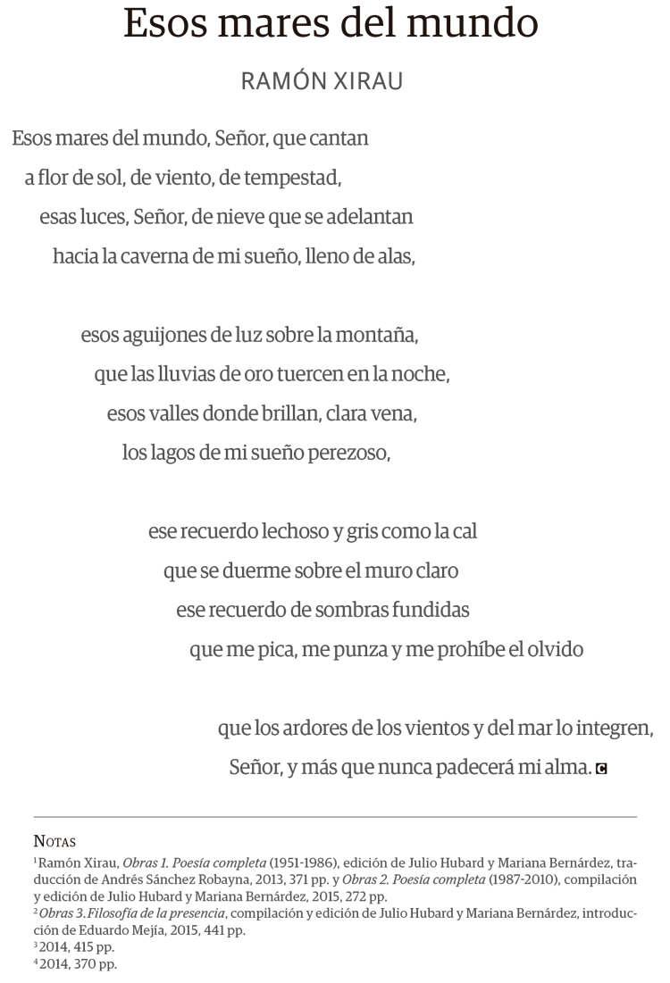 por los mares ramon xirau poema