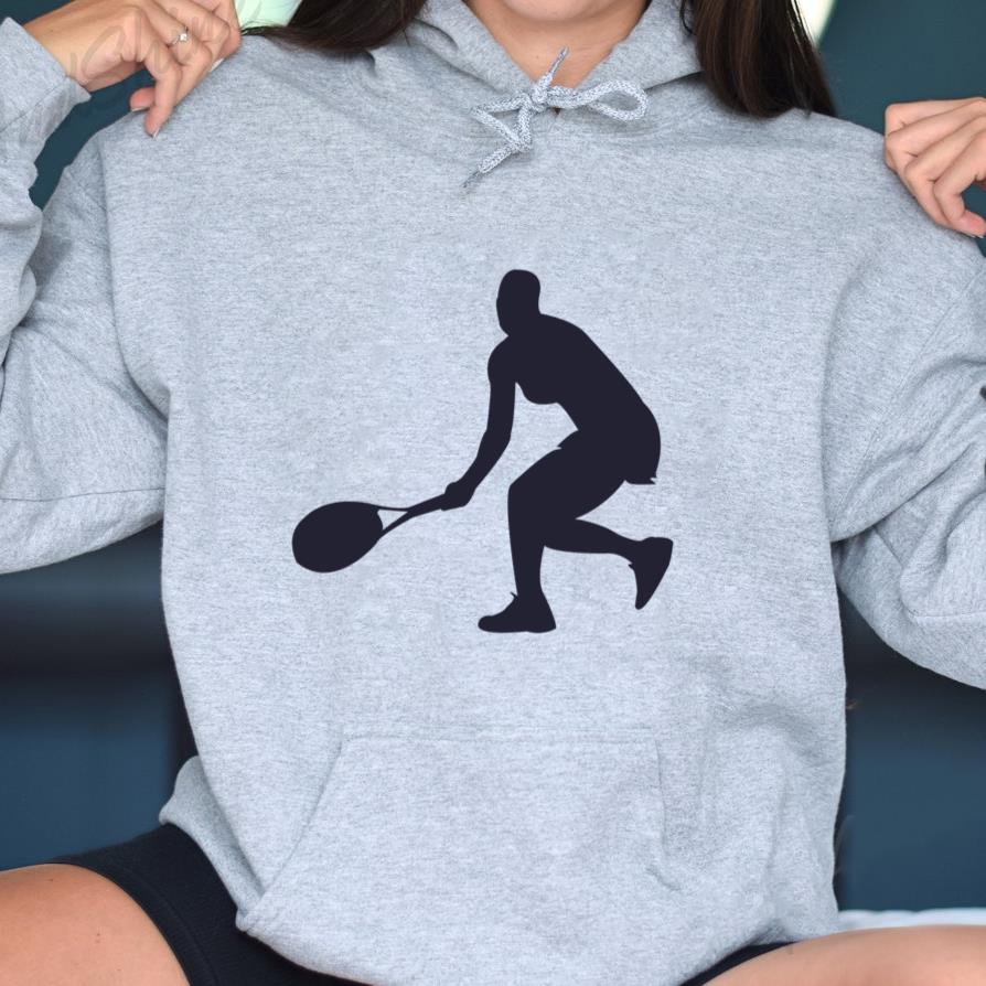 Female Playing Tennis Silhouette Hoodie