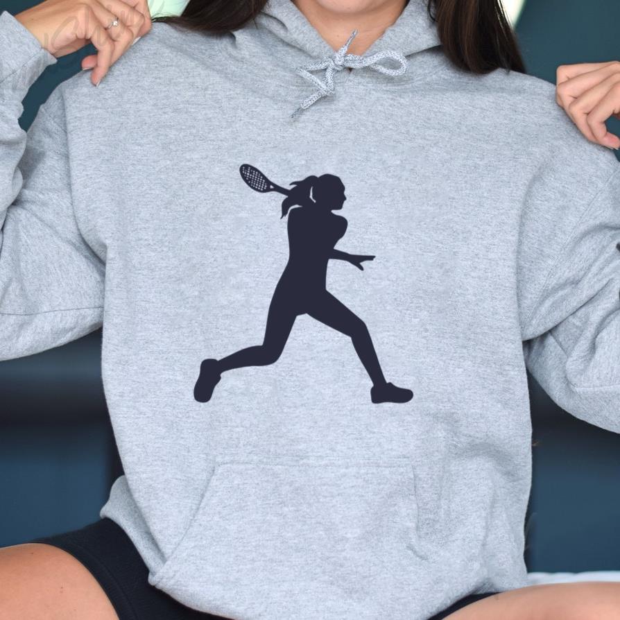 Female Tennis Player Sport Silhouette Hoodie