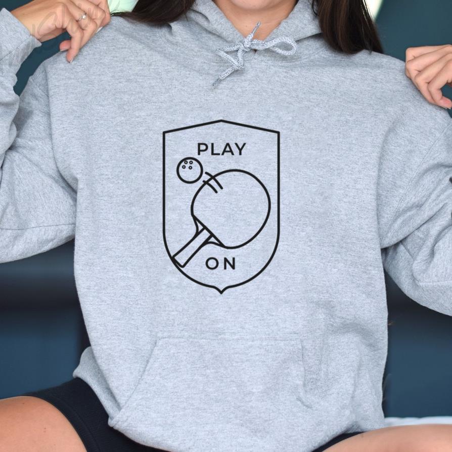 Game On Tennis Ball Racket Badge Stroke Hoodie