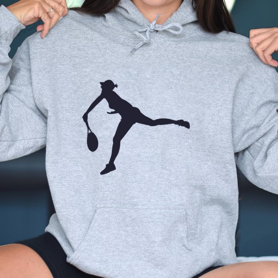 Girl Playing Tennis Silhouette Hoodie