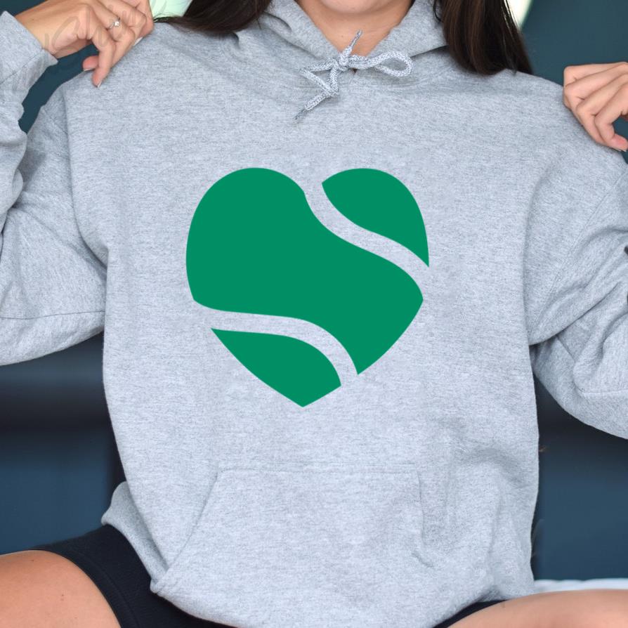 Heart Shaped Tennis Ball Cut Out Doodle Hoodie