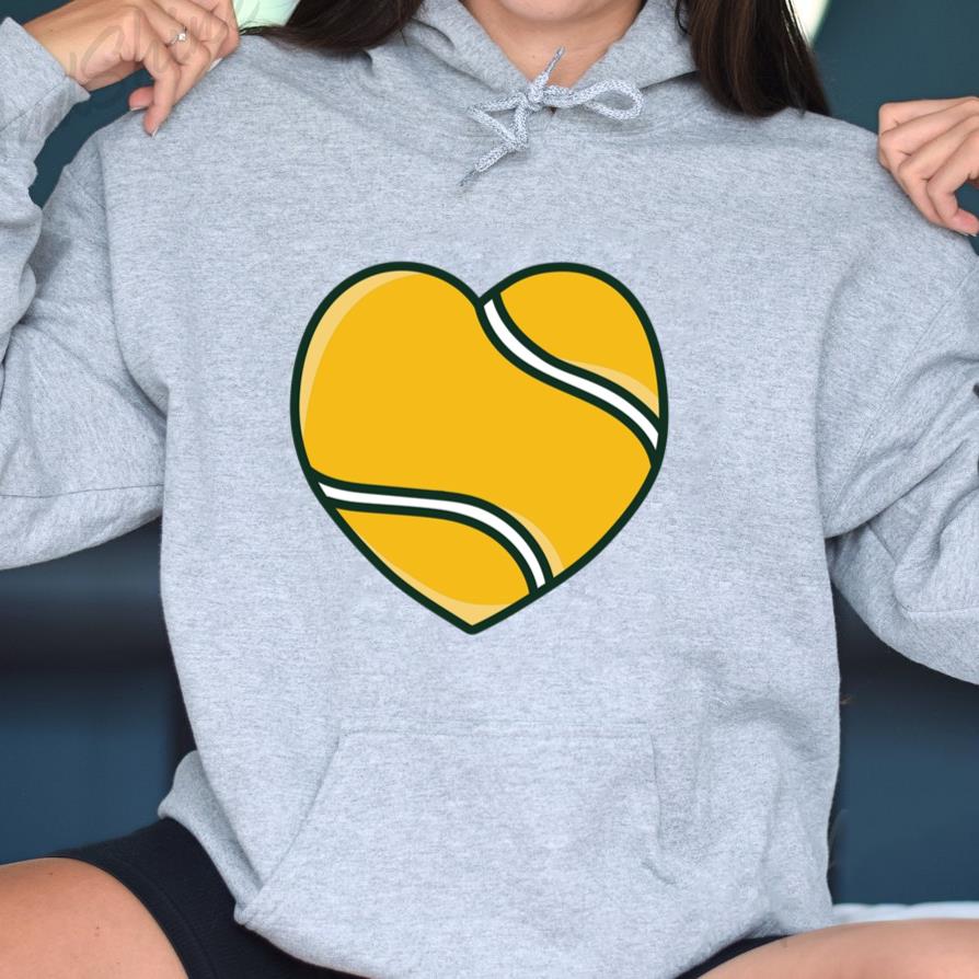Heart Shaped Tennis Ball Doodle Hoodie