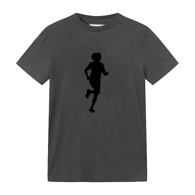 Marathon Female Runner Black Silhouette T-Shirt