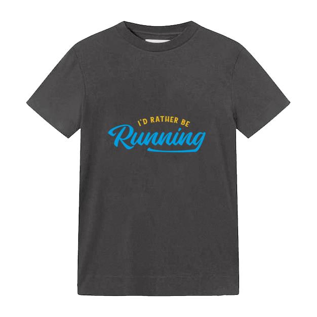 Rather Be Running Lettering Badge T-Shirt