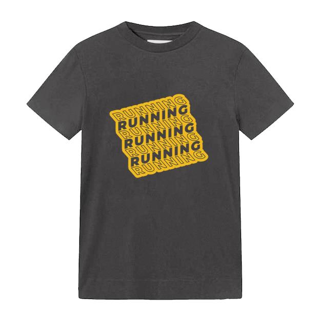 Running Text Badge Cut Out T-Shirt