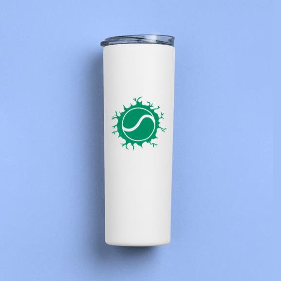 Tennis Ball Cut Out Doodle Skinny Tumbler 20oz