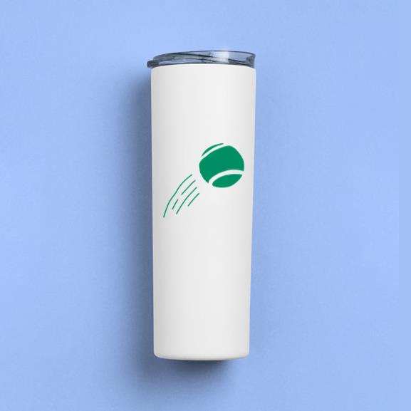 Tennis Ball Cut Out Doodle With Motion Lines Skinny Tumbler 20oz
