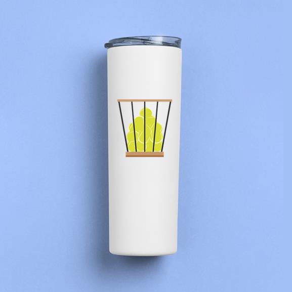 Tennis Balls Basket Icon Skinny Tumbler 20oz