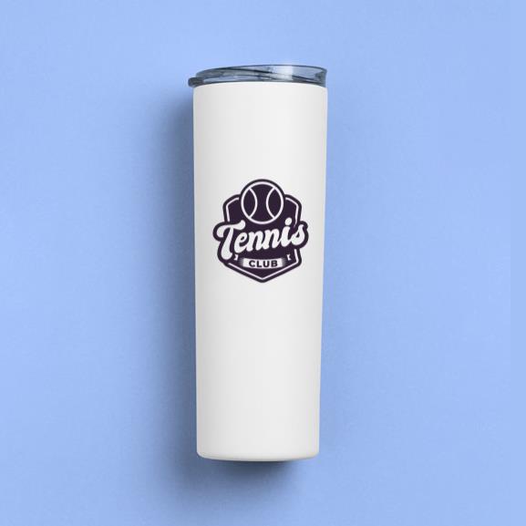 Tennis Club Ball Badge Sticker Skinny Tumbler 20oz