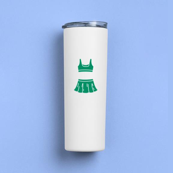 Tennis Female Uniform Cut Out Doodle Skinny Tumbler 20oz