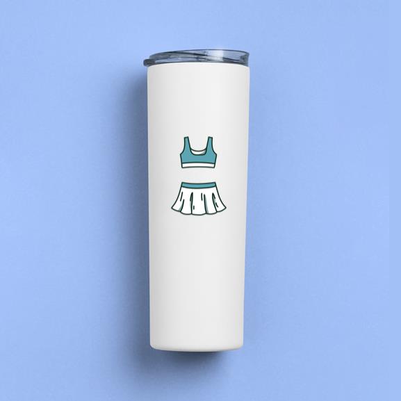 Tennis Female Uniform Doodle Skinny Tumbler 20oz
