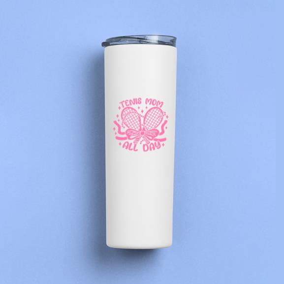 Tennis Mom All Day Cut Out Design Skinny Tumbler 20oz
