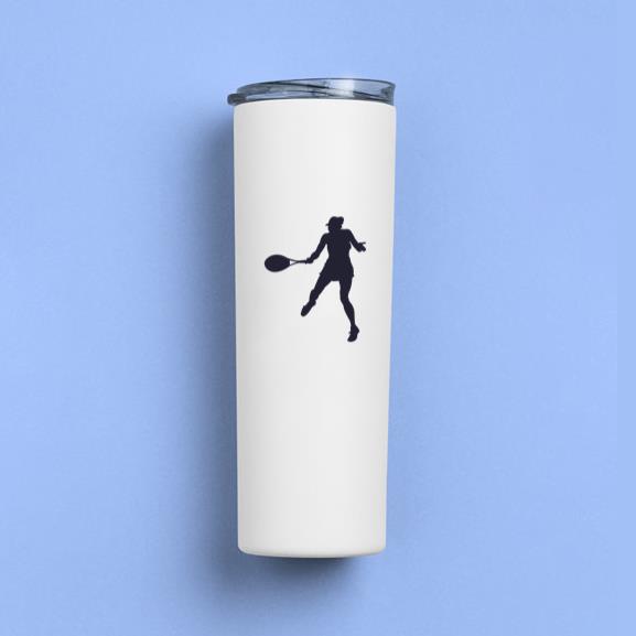 Tennis Player Girl Silhouette Skinny Tumbler 20oz