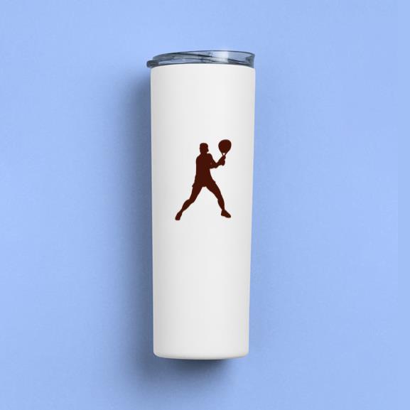 Tennis Player Playing Silhouette Skinny Tumbler 20oz