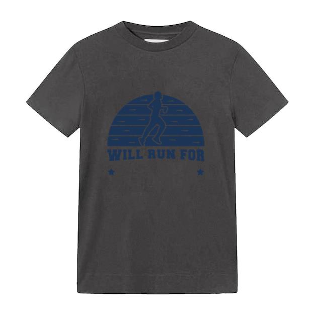 Will Run For Marathon Badge T-Shirt